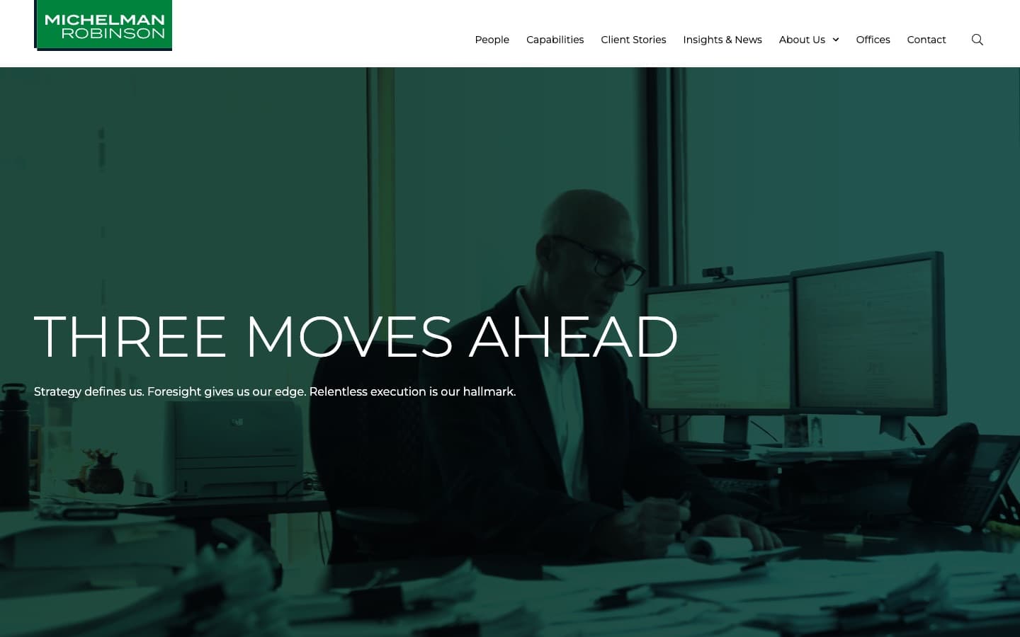 The Michelman & Robinson homepage, live at mrllp.com
